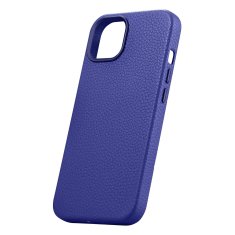 iCARER Usnjen etui za iPhone 14 z magnetom MagSafe Litchi Premium Leather Case v temno modri barvi