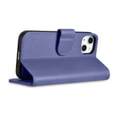 iCARER 2v1 usnjen etui z zapiralko iPhone 14 Plus Anti-RFID Wallet Case svetlo vijoličen