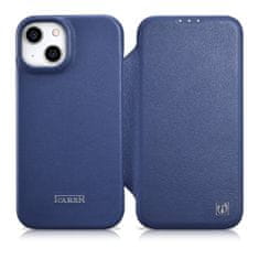 shumee Usnjena torbica za iPhone 14 z magnetnim zavihkom MagSafe CE Premium Leather mornarsko modra