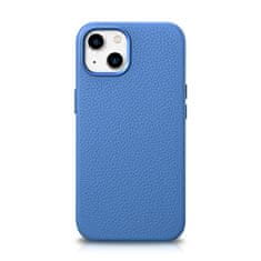 iCARER Usnjen etui za iPhone 14 z magnetom MagSafe Litchi Premium Leather Case modri
