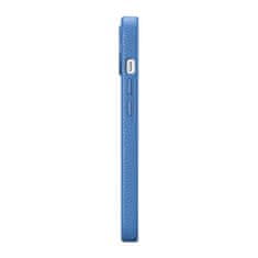 iCARER Usnjen etui za iPhone 14 z magnetom MagSafe Litchi Premium Leather Case modri