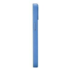 iCARER Usnjen etui za iPhone 14 z magnetom MagSafe Litchi Premium Leather Case modri