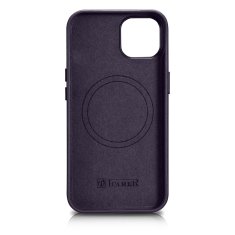 iCARER Etui iz naravnega usnja za iPhone 14 Plus MagSafe Case Leather temno vijolična