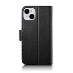 iCARER wallet case 2in1 case iphone 14 leather flip cover anti-rfid črna (wmi14220725-bk)