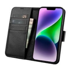iCARER wallet case 2in1 case iphone 14 leather flip cover anti-rfid črna (wmi14220725-bk)