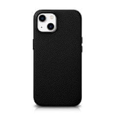 iCARER Usnjen etui za iPhone 14 z magnetom MagSafe Litchi Premium Leather Case črn