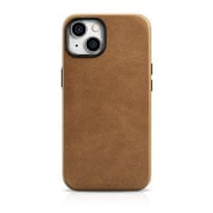 iCARER Usnjen etui za iPhone 14 z magnetom MagSafe Oil Wax Premium Leather Case svetlo rjava