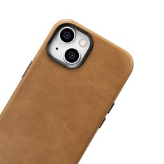 iCARER Usnjen etui za iPhone 14 z magnetom MagSafe Oil Wax Premium Leather Case svetlo rjava