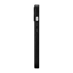iCARER Usnjen etui za iPhone 14 z magnetom MagSafe Litchi Premium Leather Case črn