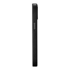 iCARER Usnjen etui za iPhone 14 z magnetom MagSafe Litchi Premium Leather Case črn