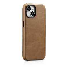 iCARER oil wax premium leather case iphone 14 plus magnetic leather case with magsafe brown (wmi14220703-tn)