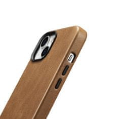 iCARER Usnjen etui za iPhone 14 z magnetom MagSafe Oil Wax Premium Leather Case svetlo rjava