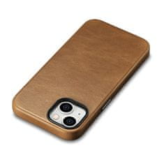 iCARER Usnjen etui za iPhone 14 z magnetom MagSafe Oil Wax Premium Leather Case svetlo rjava