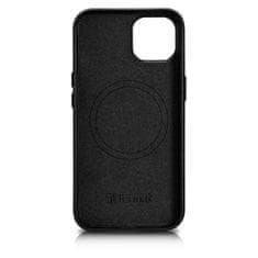 iCARER Etui iz naravnega usnja za iPhone 14 Plus MagSafe Case Leather črn