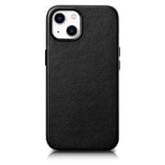 iCARER Etui iz naravnega usnja za iPhone 14 Plus MagSafe Case Leather črn