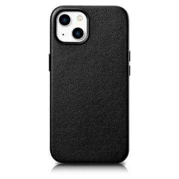 iCARER Etui iz naravnega usnja za iPhone 14 MagSafe Case Leather ovitek črn