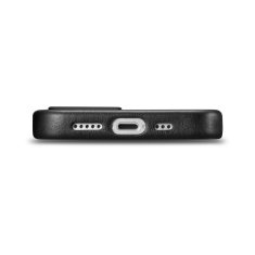 iCARER Etui iz naravnega usnja za iPhone 14 Plus MagSafe Case Leather črn