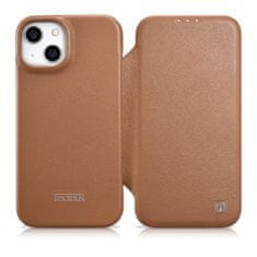 shumee Usnjena torbica za iPhone 14 z magnetnim zavihkom MagSafe CE Premium Leather svetlo rjava