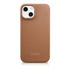 iCARER Usnjen etui za iPhone 14 z magnetnim zapiranjem MagSafe CE Premium Leather svetlo rjava