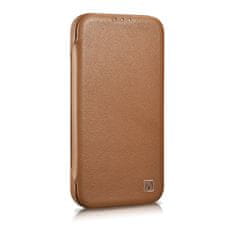 iCARER Usnjen etui za iPhone 14 z magnetnim zapiranjem MagSafe CE Premium Leather svetlo rjava