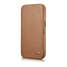 iCARER Usnjen etui za iPhone 14 z magnetnim zapiranjem MagSafe CE Premium Leather svetlo rjava