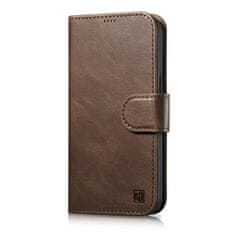 iCARER oil wax wallet case 2v1 case iphone 14 usnjen flip cover anti-rfid brown (wmi14220721-bn)