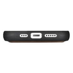iCARER 2v1 usnjen etui z zaponko za iPhone 14 Anti-RFID Oil Wax Wallet Case temno rjava