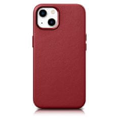iCARER Etui iz naravnega usnja za iPhone 14 Plus MagSafe Case Leather rdeč