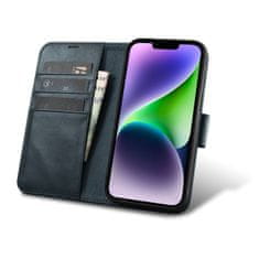 iCARER oil wax wallet case 2v1 case iphone 14 anti-rfid usnjena preklopna torbica modra (wmi14220721-bu)
