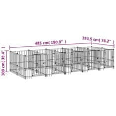 Vidaxl Zunanji pasji boks jeklo 9,38 m²