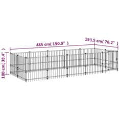 Vidaxl Zunanji pasji boks jeklo 9,38 m²