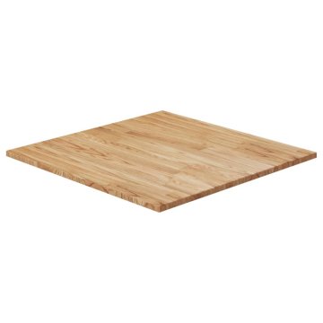 shumee vidaXL Okrogla mizna plošča svetlo rjava 90x90x1,5 cm trdna hrastovina