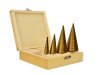 GEKO HSS stopenjski sveder, set 4 kos, 4-39mm, 4-32mm, 4-20mm, 4-12mm G38503