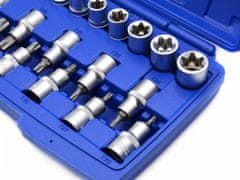 GEKO Set nasadnih ključev in nastavkov TORX 1/2", 19 kos. G13565