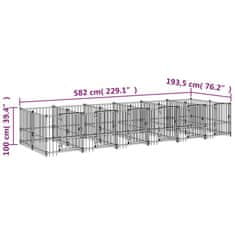Vidaxl Zunanji pasji boks jeklo 11,26 m²
