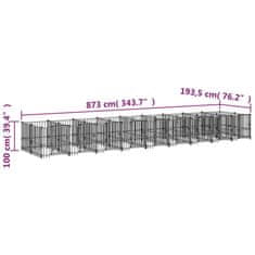 Vidaxl Zunanji pasji boks jeklo 16,89 m²
