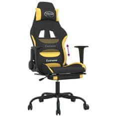Vidaxl Gaming stol z oporo za noge črno in rumeno blago