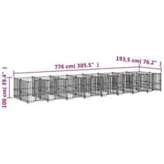 Vidaxl Zunanji pasji boks jeklo 15,02 m²