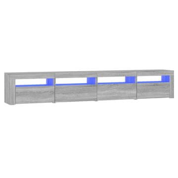 Vidaxl TV omarica z LED lučkami siva sonoma 240x35x40 cm