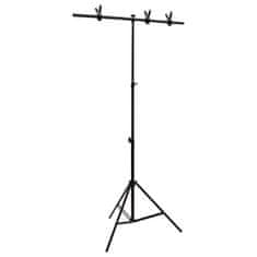 shumee vidaXL Stojalo za ozadje v obliki črke T črno 91x60x(70-200) cm