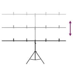 Vidaxl Stojalo za ozadje v obliki črke T 201x60x(70-200) cm