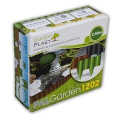 Bradas Plastični robnik - palisada 2,5m, 225mm, črn PALGARDEN BR-OBP1202-002BK