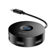 slomart baseus hub cahub-g01 (3x usb 2.0; 1x usb 3.0; črna barva)
