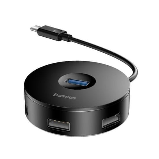 slomart baseus hub cahub-g01 (3x usb 2.0; 1x usb 3.0; črna barva)