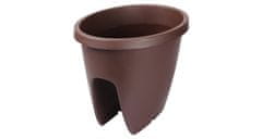 Plastkon Večpak 3 kosi Balconia OVI balkonski sadilnik rjave barve 30 cm