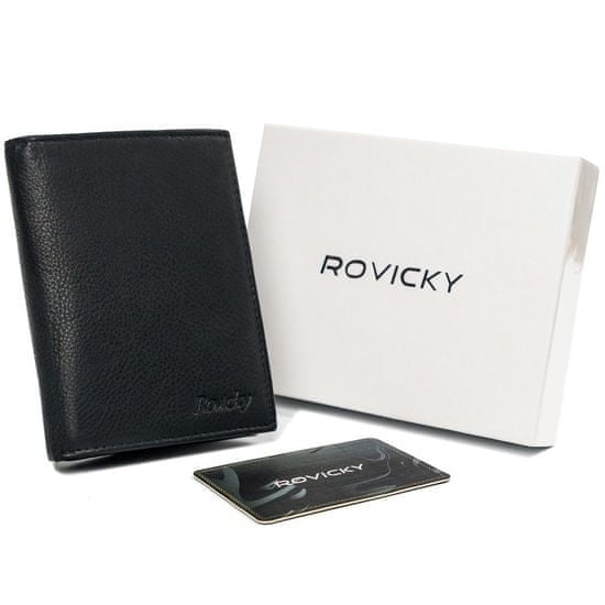 Rovicky Moška usnjena denarnica z varnostjo RFID Monza Črna