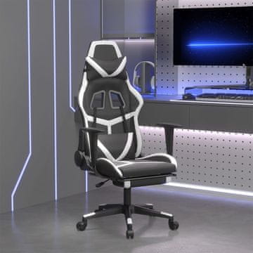 Vidaxl vidaXL Masažni igralni stol z naslonom za noge, črno-bel