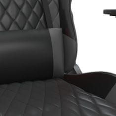 Vidaxl Masažni igralni stol z oporo za noge črno in Siva umetno usnje