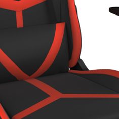 Vidaxl Masažni igralni stol z oporo za noge črno in Rdeča umetno usnje