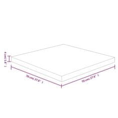 Vidaxl Kvadratna mizna plošča svetlo rjava 70x70x4 cm trdna hrastovina
